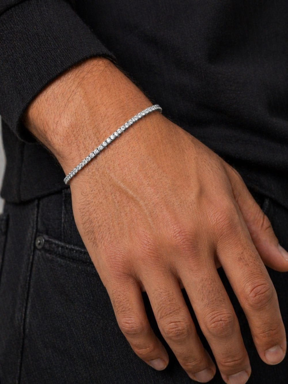 Tennis bracket in white gold